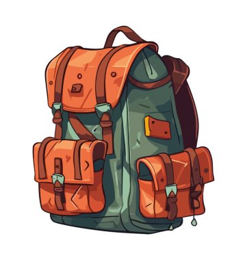 Sırt çantası macera simgesi izole