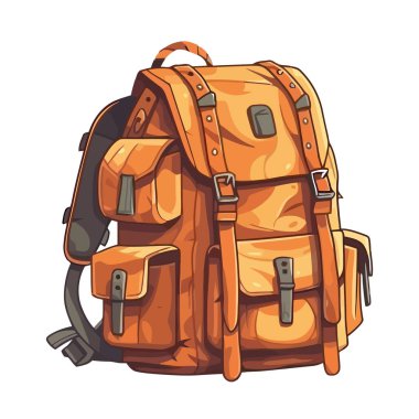 deri sırt çantası ekipmanı simgesi izole edildi