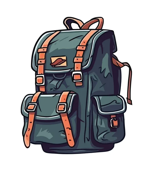 가방은 고립된 탐험의 아이콘을 상징한다 — 스톡 벡터