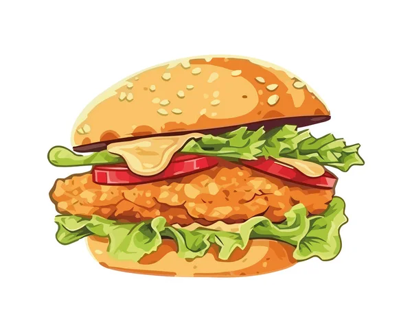 Yapımı Burger Ikonu Izole Edilmiş — Stok Vektör