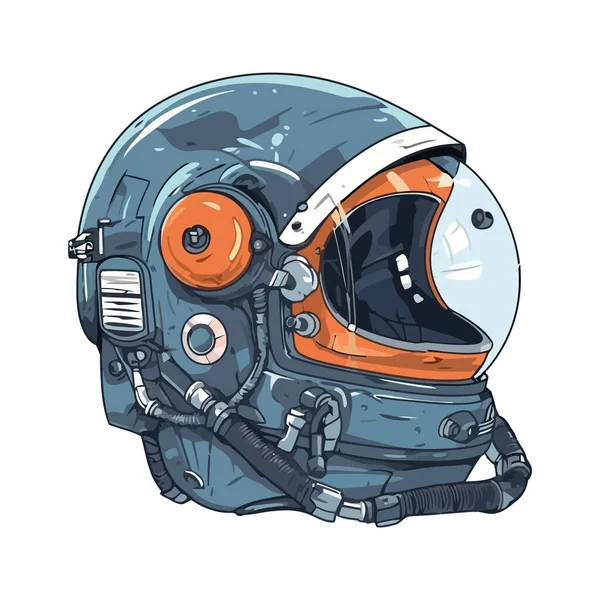 Futuristic Helmet Modern Astronaut Icon Isolated — Stock Vector