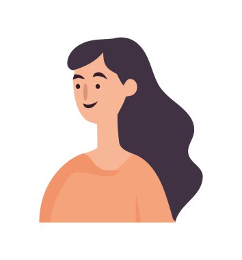 Gülümseyen kadın portresi simgesi izole edildi