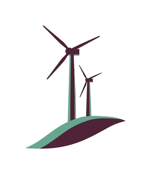 Tournage Des Éoliennes Icône Alimentation Isolée — Image vectorielle