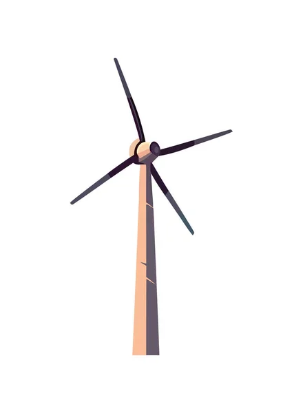 Turbiny Wiatrowe Obracają Się Napędzając Ikonę Zrównoważonej Energii — Wektor stockowy
