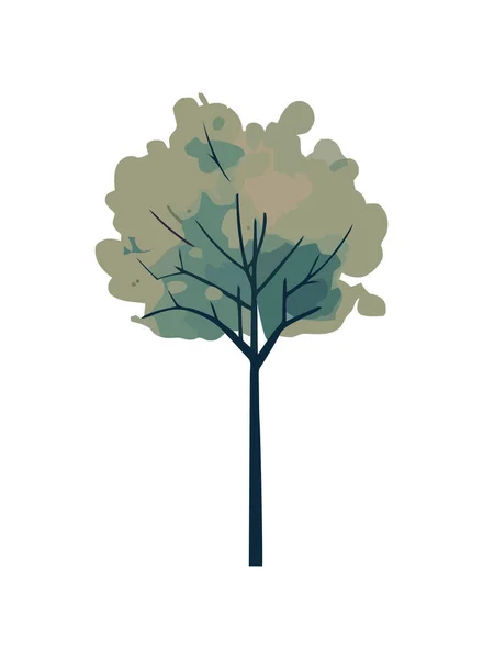 Изолированные Зеленые Листья Иконке Дерева — стоковый вектор