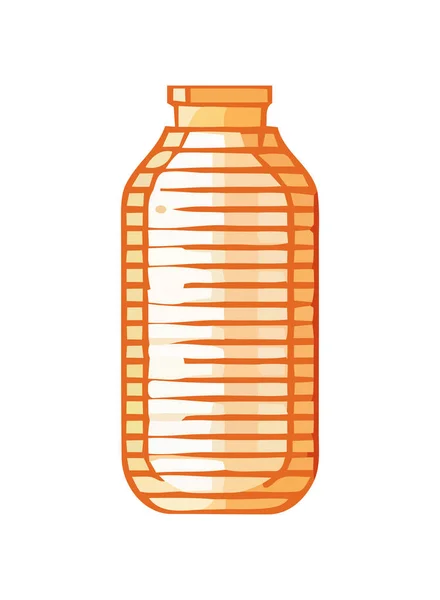 Transparent Glass Bottle Template Icon Isolated — Stock Vector
