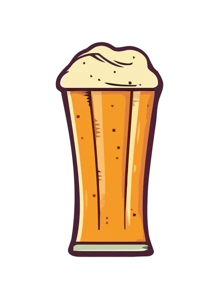 Cerveza Espumosa Icono Celebración Vidrio Pinta Aislado — Vector de stock