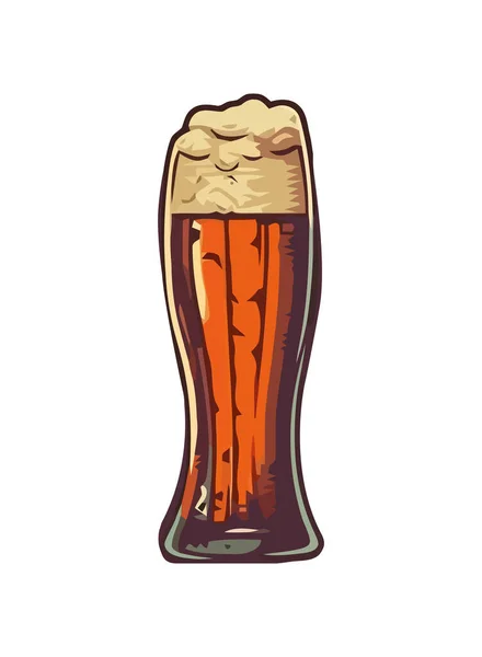 Schuimend Bier Goudglas Perfecte Verfrissingsicoon Geïsoleerd — Stockvector