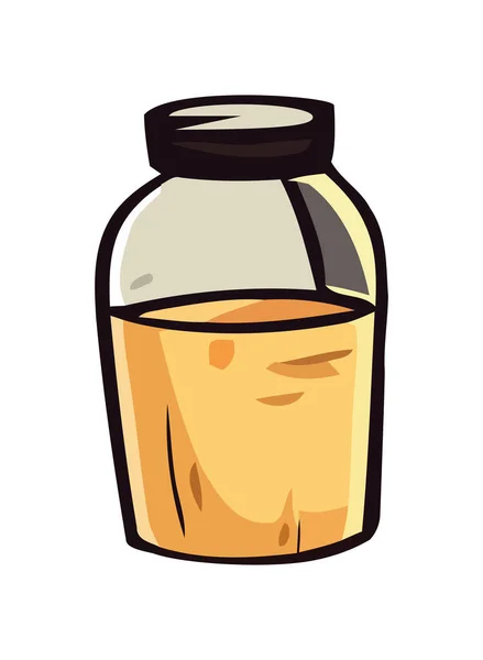 Transparent Glass Jar Organic Honey Icon Isolated — Stock Vector