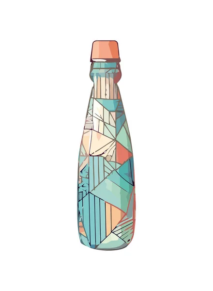Diseño Vectorial Abstracto Icono Etiqueta Botella Aislado — Vector de stock