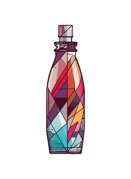 Transparente Glasflasche Mit Whisky Flüssigkeitssymbol Isoliert — Stockvektor