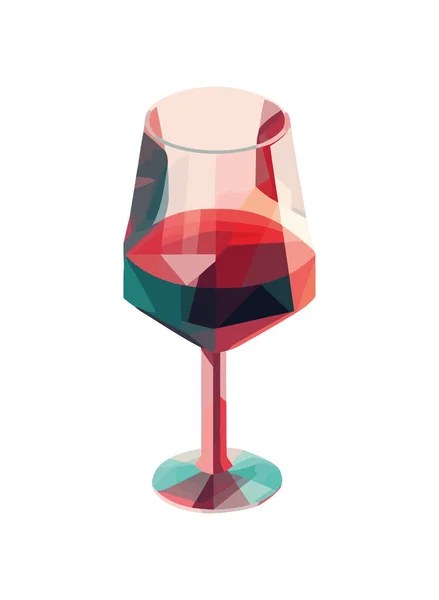 Luxo Ícone Celebração Vidro Vinho Isolado — Vetor de Stock