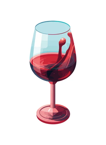 Bicchiere Vino Lusso Riflette Celebrazione Dell Icona Romantica Isolata — Vettoriale Stock