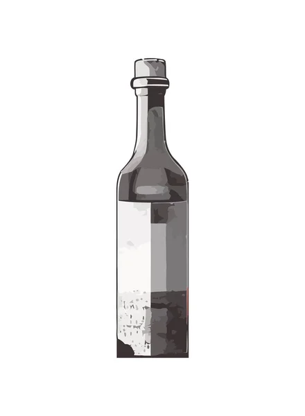 Weinflaschensymbol Auf Transparentem Hintergrund Isoliert — Stockvektor
