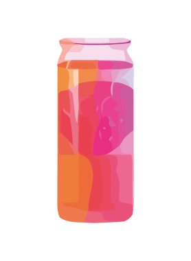 Alüminyum kavanoz illüstrasyon simgesinde taze içecek izole edildi