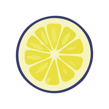 Taze narenciye dilimleri dairesel desen ikonu izole edilmiş.