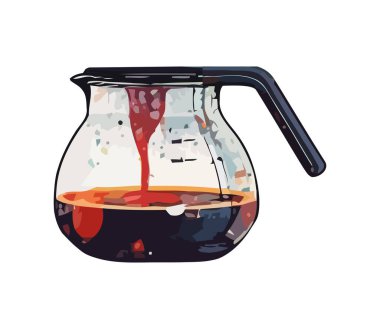 Kahve makinası içki dolduruyor, izole edilmiş ikon