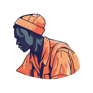 Afro-Amerikan portre ikonu izole edildi