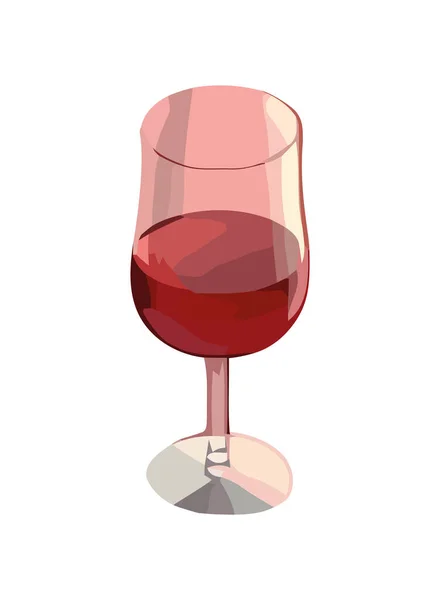 Luxusní Vinná Sklenice Oslavy Gurmánské Jídlo Ikona Izolované — Stockový vektor