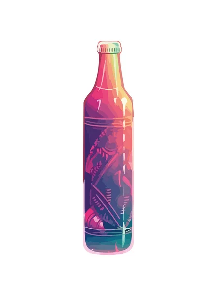 Verfrissend Drankje Een Glazen Icoon Geïsoleerd — Stockvector