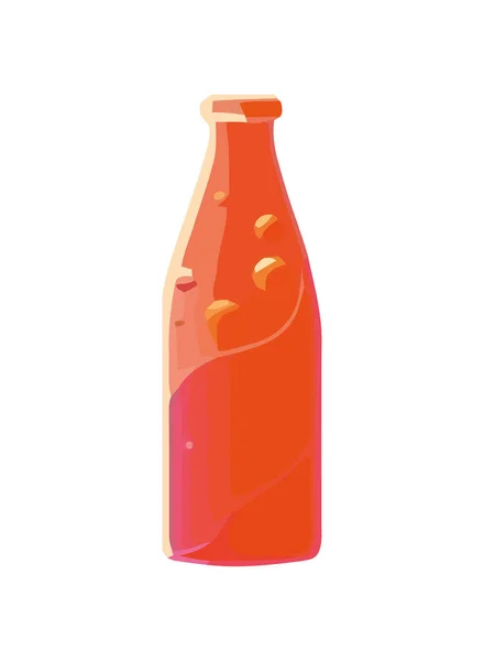Gelbes Glas Mit Kappe Hält Gourmetweinsymbol Isoliert — Stockvektor