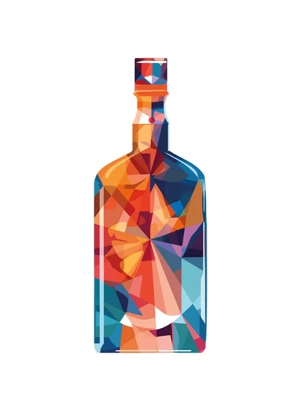 Botella Vino Lujo Con Icono Diseño Cristal Abstracto Aislado — Archivo Imágenes Vectoriales