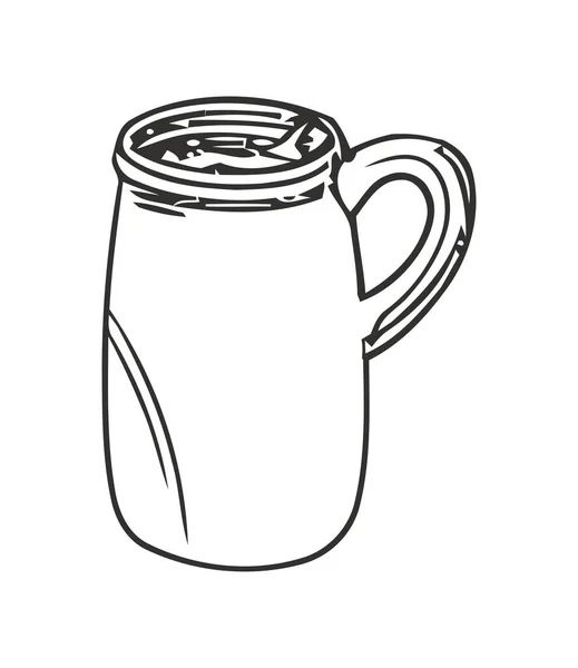 Гарячий Напій Кухоль Простою Іконою Дизайну Ізольовано — стоковий вектор