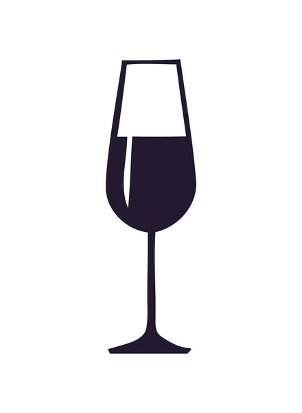 Wineglass symbolizes celebration and luxury icon isolated