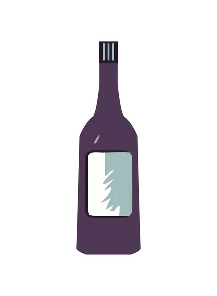 Botella Vino Ecológico Celebración Frescura Icono Aislado — Vector de stock