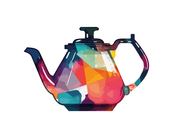 Abstract Style Tea Pot Icon Isolated — Stock Vector