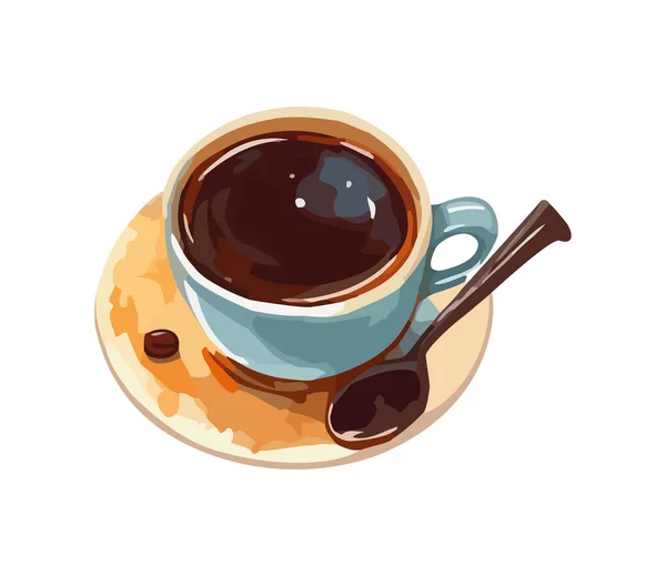 Schaumiger Cappuccino Einer Gourmet Kaffeetasse — Stockvektor