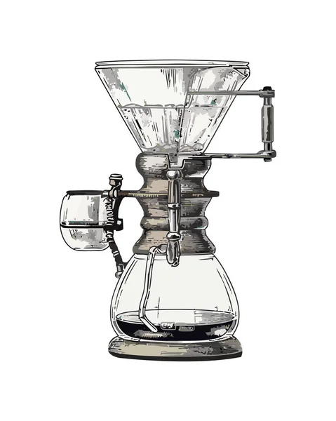 古老的酿造咖啡在一个滴滴的图标隔离 — 图库矢量图片