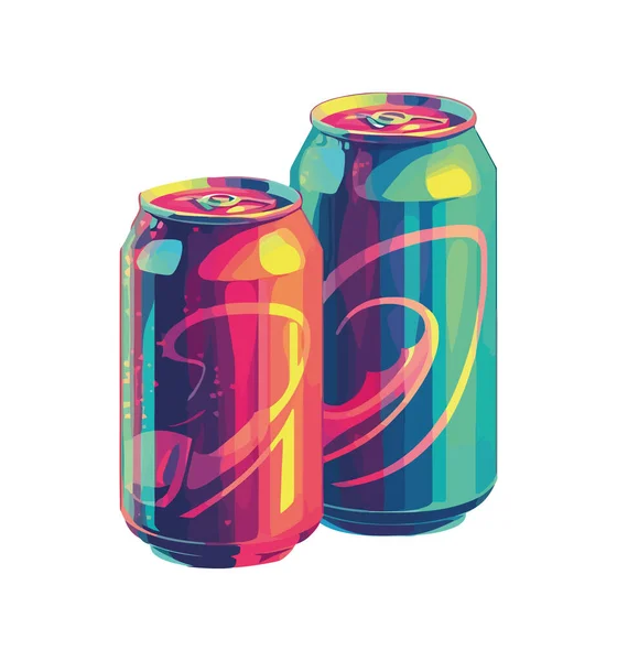 Mehrfarbige Flasche Design Erfrischungssymbol Isoliert — Stockvektor
