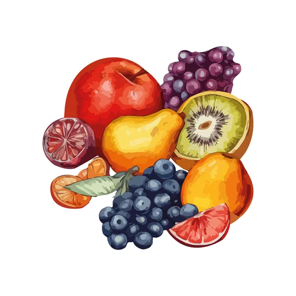 Fruits Frais Biologiques Mûrs Juteux Icône Isolé — Image vectorielle