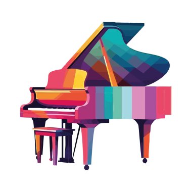 renkli piyano enstrüman simgesi izole