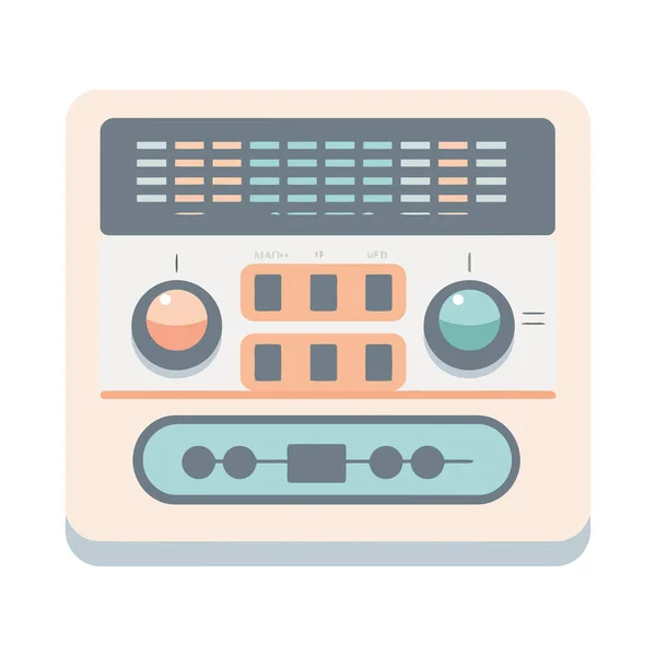 現代のベクトルデザインは マルチメディアラジオのアイコンが隔離を象徴 — ストックベクタ