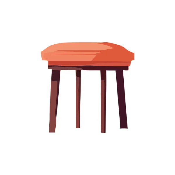 Antyczne Drewniane Krzesło Wygodne Ikona Siedzenia Izolowane — Wektor stockowy