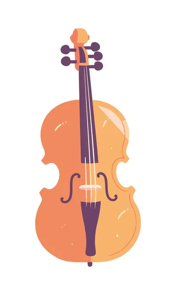 Klassisches Streichinstrument Geige Ikone Isoliert — Stockvektor