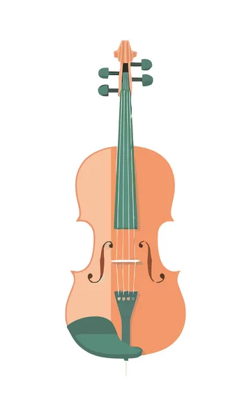 Geige Saiteninstrumente Auf Weißem Hintergrund Ikone Isoliert — Stockvektor