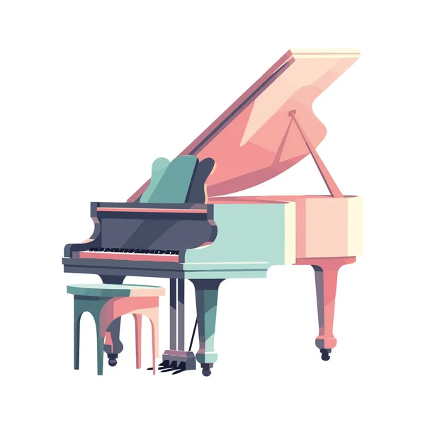 Majestic Piano Instrument Isolated Icon Design — Stock Vector