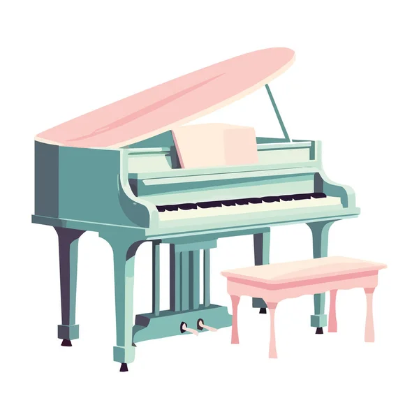 Görkemli Klasik Kompozisyon Piyano Simgesi Izole — Stok Vektör