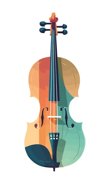 弦のアイコンが孤立したバイオリン楽器 — ストックベクタ