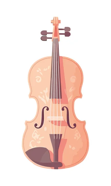 Скрипковий Струнний Інструмент Білому Тлі Ізольовано — стоковий вектор