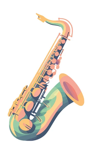 Instrumento Música Clássico Saxofone Ícone Isolado — Vetor de Stock