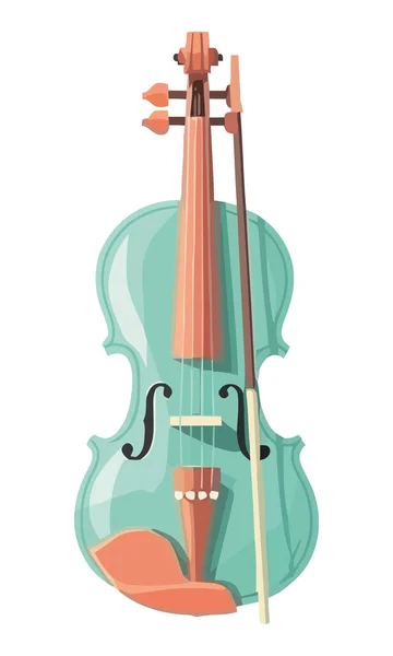 Icona Dell Illustrazione Vettoriale Dello Strumento Violino Isolata — Vettoriale Stock