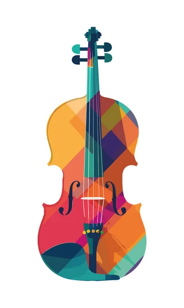 Geige Klassische Instrumente Auf Farbigem Hintergrund Icon Isoliert — Stockvektor