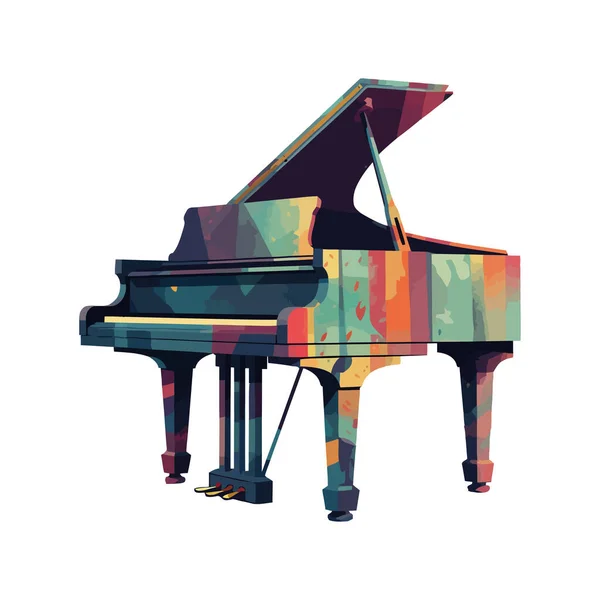 Ícone Piano Musical Majestoso Clássico Isolado — Vetor de Stock