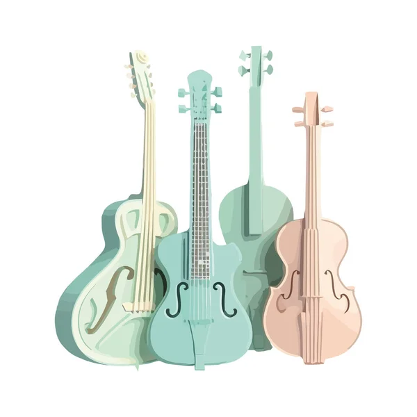 Chitarra Classica Violino Violoncello Icona Isolata — Vettoriale Stock