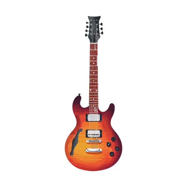 Elektrische Gitarre Moderne Rockmusik Ikone Isoliert — Stockvektor