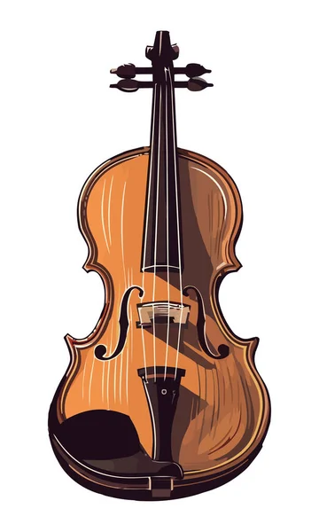 Violino Instrumento Musical Ícone Isolado — Vetor de Stock